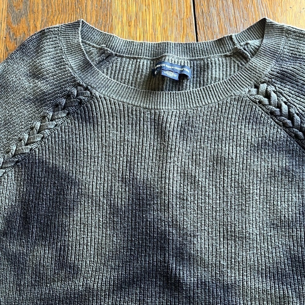 American Eagle Pullover Sweater Green Tie Dye Size Medium Long Sleeves - Picture 14 of 14